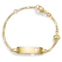 Graveer armband 375/9 krt geel goud Hart 12-14 cm-591146