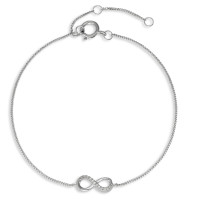 Bracelet Or blanc 585/14 K Diamant 0.025 ct, 13 Pierres, w-si Infini 15-18 cm