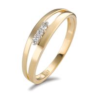 Ring 750/18 krt geel goud Diamant 0.05 ct, 3 Steen, [Brillant], w-si-594918