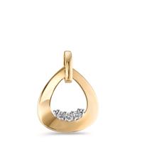Hanger 750/18 krt geel goud Diamant 0.05 ct, 3 Steen, [Brillant], w-si Bi-color-594919