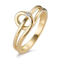 Ring 750/18 krt geel goud Diamant 0.05 ct, [Brillant], w-si-594921