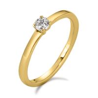 Solitaire ring 750/18 krt geel goud Diamant wit, 0.15 ct, [Brillant], w-si-597356