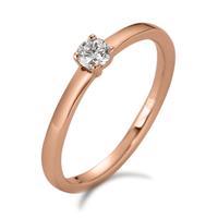 Solitaire ring 750/18 krt rood goud Diamant wit, 0.15 ct, [Brillant], w-si-597357