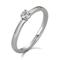 Solitaire ring 950 Platina Diamant wit, 0.15 ct, [Brillant], w-si-597358