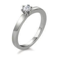 Solitaire ring 950 Platina Diamant wit, 0.20 ct, [Brillant], w-si-597361