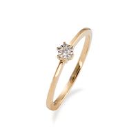 Solitaire ring 750/18 krt geel goud Diamant 0.03 ct, w-si Bi-color
