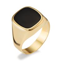 Ring 375/9 krt geel goud Onyx-598879