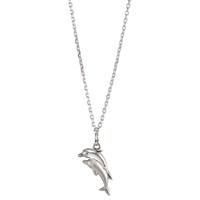 Collier met hanger Zilver Gerhodineerd Dolfijn 38-40 cm-599507