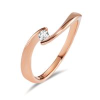 Bague solitaire Or rouge 750/18 K Diamant 0.06 ct, w-si