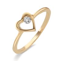 Ring 750/18 krt geel goud Diamant 0.005 ct, w-si Hart Ø6.5 mm-601602
