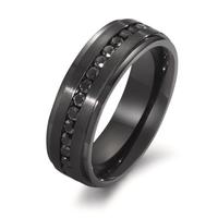 Ring Roestvrijstaal Zirkonia zwart Zwart IP-gecoat-602019