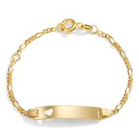 Graveer armband 585/14 krt geel goud Hart 12-14 cm-603518