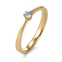 Solitaire ring 750/18 krt geel goud Diamant 0.10 ct, w-si-603846