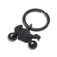 Porte-clés Métal noir PVD Moto Ø35 mm