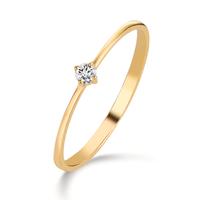 Solitaire ring 750/18 krt geel goud Diamant 0.05 ct, w-si-605623
