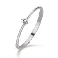 Solitaire ring 750/18K krt witgoud Diamant 0.05 ct, w-si-605624