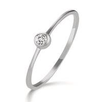 Solitaire ring 750/18K krt witgoud Diamant 0.05 ct, w-si-605637