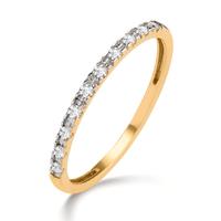 Memory ring 750/18 krt geel goud Diamant 0.15 ct, 10 Steen, w-si-605648