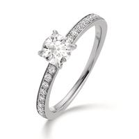Solitaire ring 950 Platina Diamant 0.65 ct, 19 Steen, w-si-606749